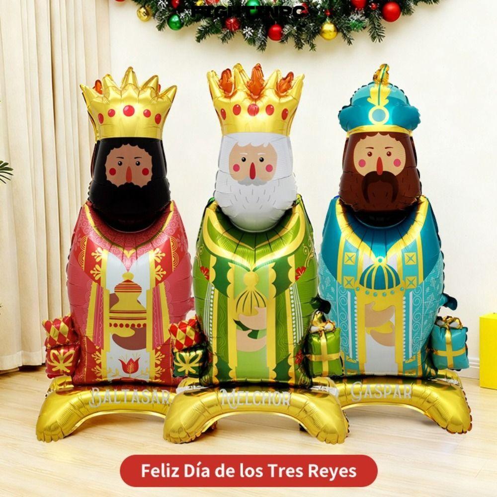 FIGHTINPC Stand King Balloons, Air Filled Cartoon Design Cartoon King Balloons, Globos Foil Material