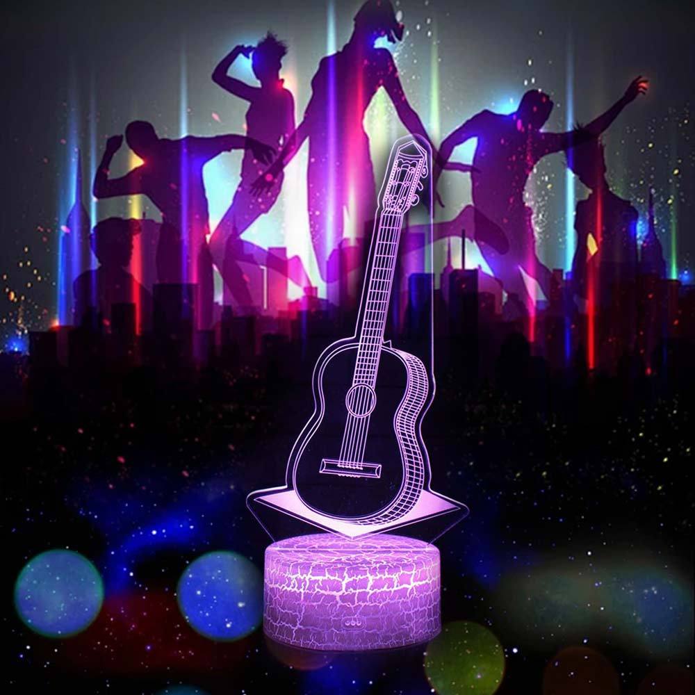 3D led lamp Music Note Cool Guitar Acrylic Light Music Logo LED Night Light Home Decoration