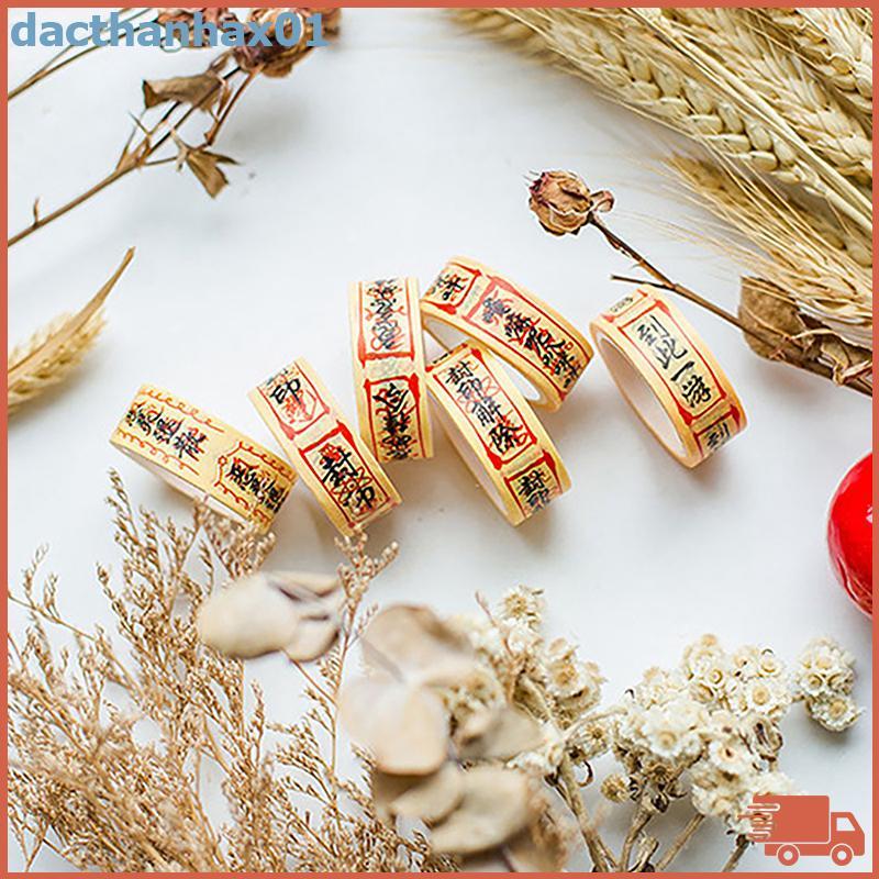 Dac Fishing Rod Rune Washi Tape Set 60-100 Cuộn Cổ Điển DIY Thủ Công Mỹ Nghệ Quà Tặng Gói Tạp Chí VN