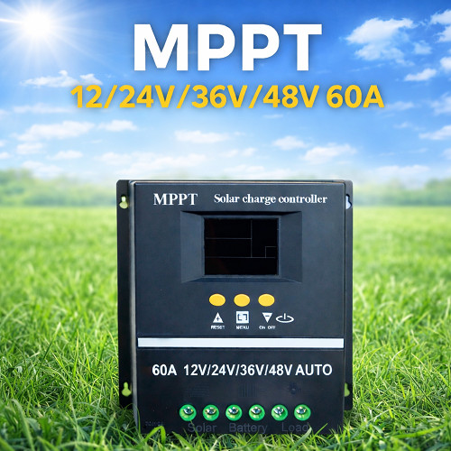 Sạc điều khiển năng lượng mặt trời MPPT SOLAR 60A- SOYER TECH 12V-24V-36V-48V thông minh tự nhận bìn
