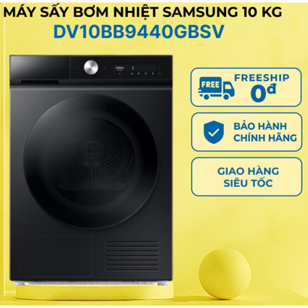 Máy sấy bơm nhiệt Samsung 10 Kg DV10BB9440GBSV - Cảm Biến AI Dry - Chính hãng bảo hành 24 tháng