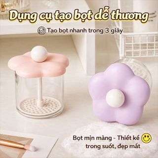 Cốc tạo bọt rửa mặt hình hoa 5 cánh pastel tạo bọt mịn