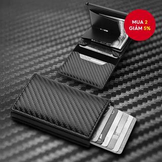 Ví RFID sợi Carbon - Hộp đựng thẻ bật lên tự động có bảo vệ chống trộm​