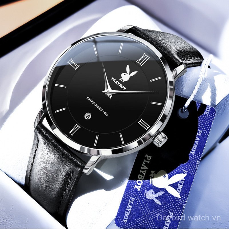 [Hàng có sẵn] Đồng hồ nam siêu mỏng thương hiệu PLAYBOY 100% chính hãng Đồng hồ nam thời trang công 