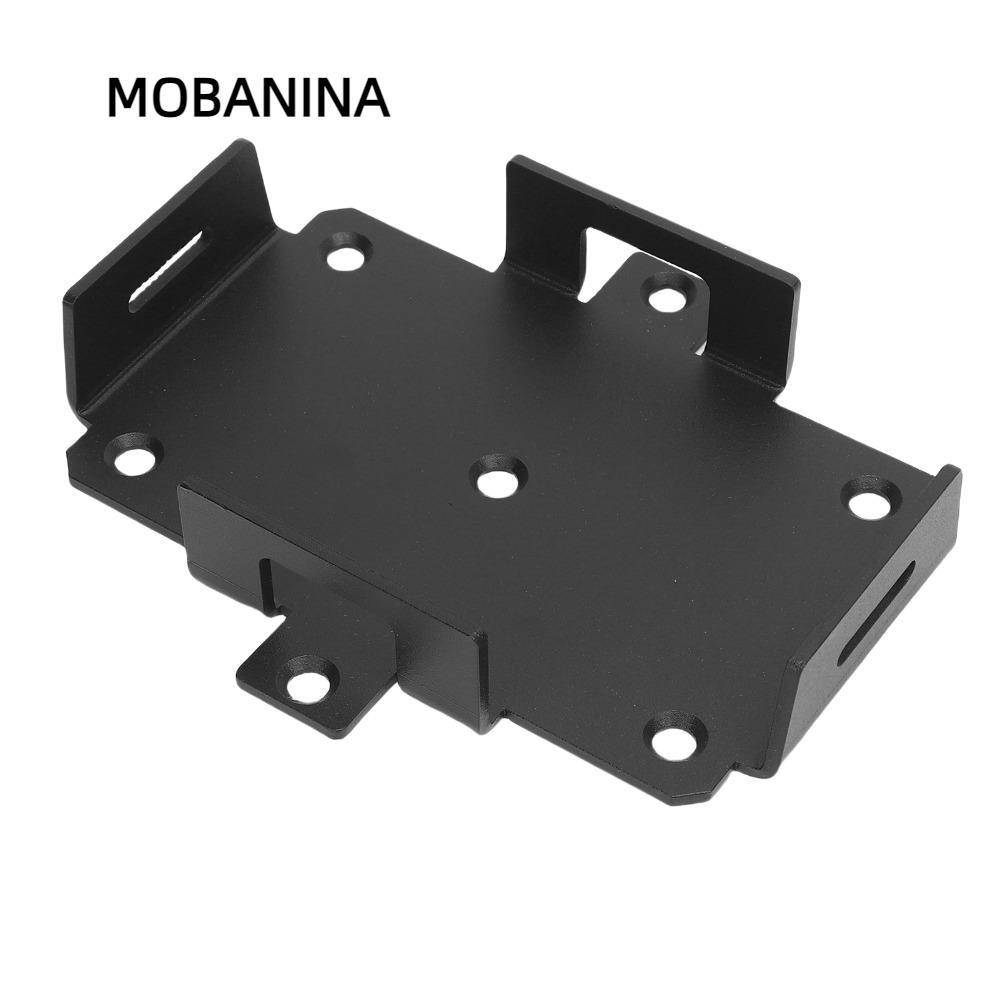 MOBANINA ​Gắn thuyền nhôm​, ​Khay pin nhỏ bằng nhôm có thể điều chỉnh​, Dây đeo giữ nhẹ​ ​Đen ​Gắn p