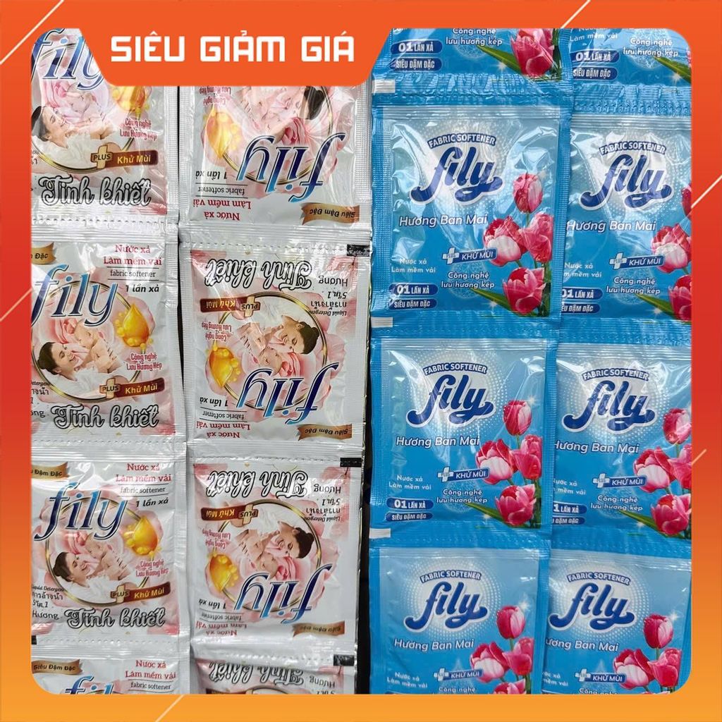 Fily Max Set 10 Dây Nước Xả Vải Ban Mai Siêu Đậm, Khử Mùi Hôi Ẩm Mốc 5 in 1, Tinh Khiết, Cải Tiến Mớ
