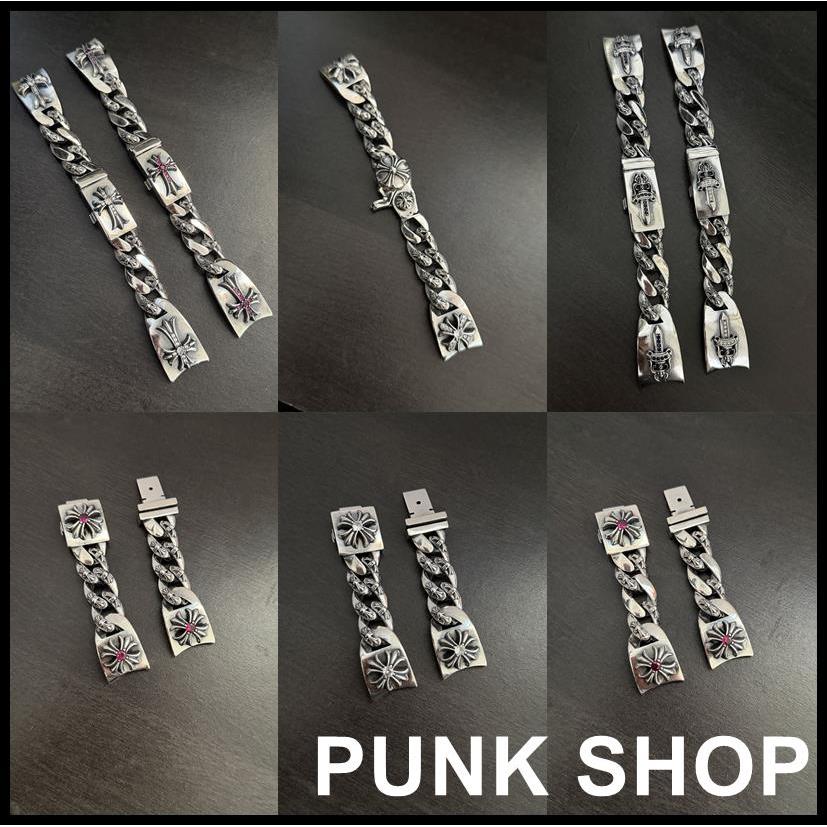 Chrome Hearts Dây đeo đồng hồ Bạc 925 Cross Flower Diamond Series Phong cách đa năng 0295