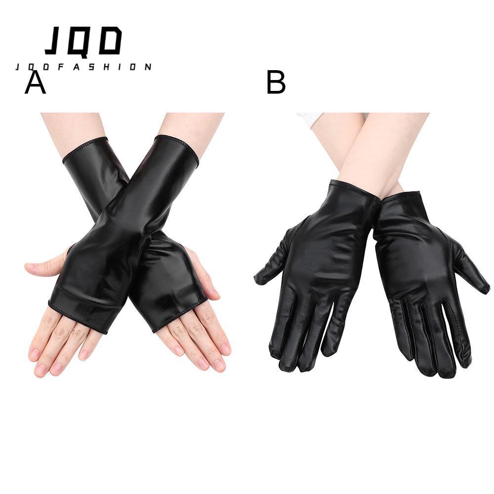 Găng tay đen JQD Găng tay PU Cosplay Gothic Dress Up