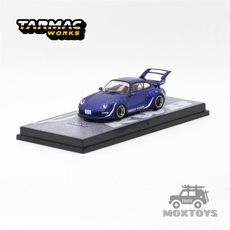 Tarmac Works 1: 64 RWB 993 ARMY GIRL Chính thức được cấp phép bởi RWB màu tím Diecast Model Car