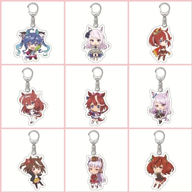 Móc khóa Anime Umamusume Pretty Derby Mejiro Mcqueen Symboli Rudolf Taiki Shuttle Mica Acrylic Chibi