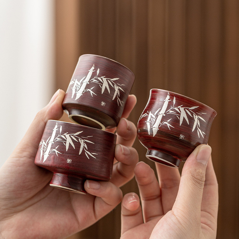 Fenyin Hawthorn Red Gaiwan Gốm Sancai Bát Trà Trà Fair Cup Pot Cheng Tea Room Club Tea Cup 3.17 * * 