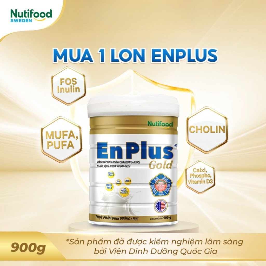 Sữa EnPlus Gold (900g) - Nutifood, Dinh Dưỡng Y Học Toàn Diện Cho Người Lớn Tuổi