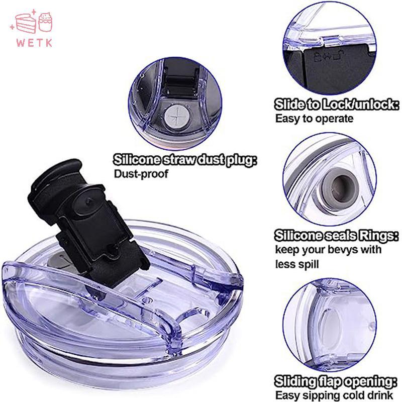 [WETK] Nắp chai niêm phong 40 / 30 Oz Nắp nhựa trơn chống tràn cho Ozark Trail Rtic Tumbler Cup Chai