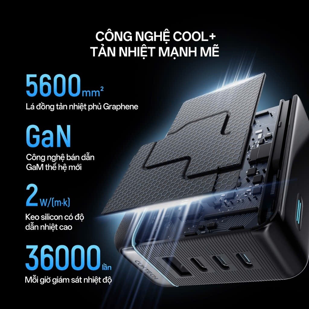 [ BH 18 tháng ] Củ Sạc GaN CUKTECH 10 ULTRA 3C1A | Công Suất 120W |Hỗ Trợ Sạc Nhanh | AD1204U | BigBuy360 - bigbuy360.vn
