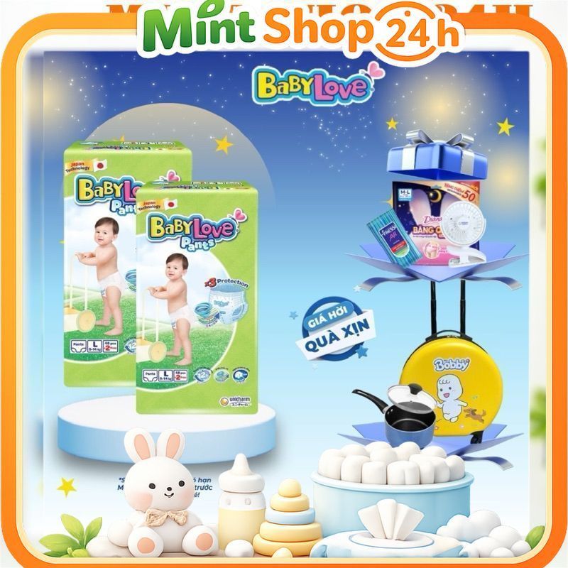 [MÃ LIVE/VIDEO-Mã Shop 40K] Tã Bỉm Quần Baby Love Size M48+2/L48+2/XL48/XXL48