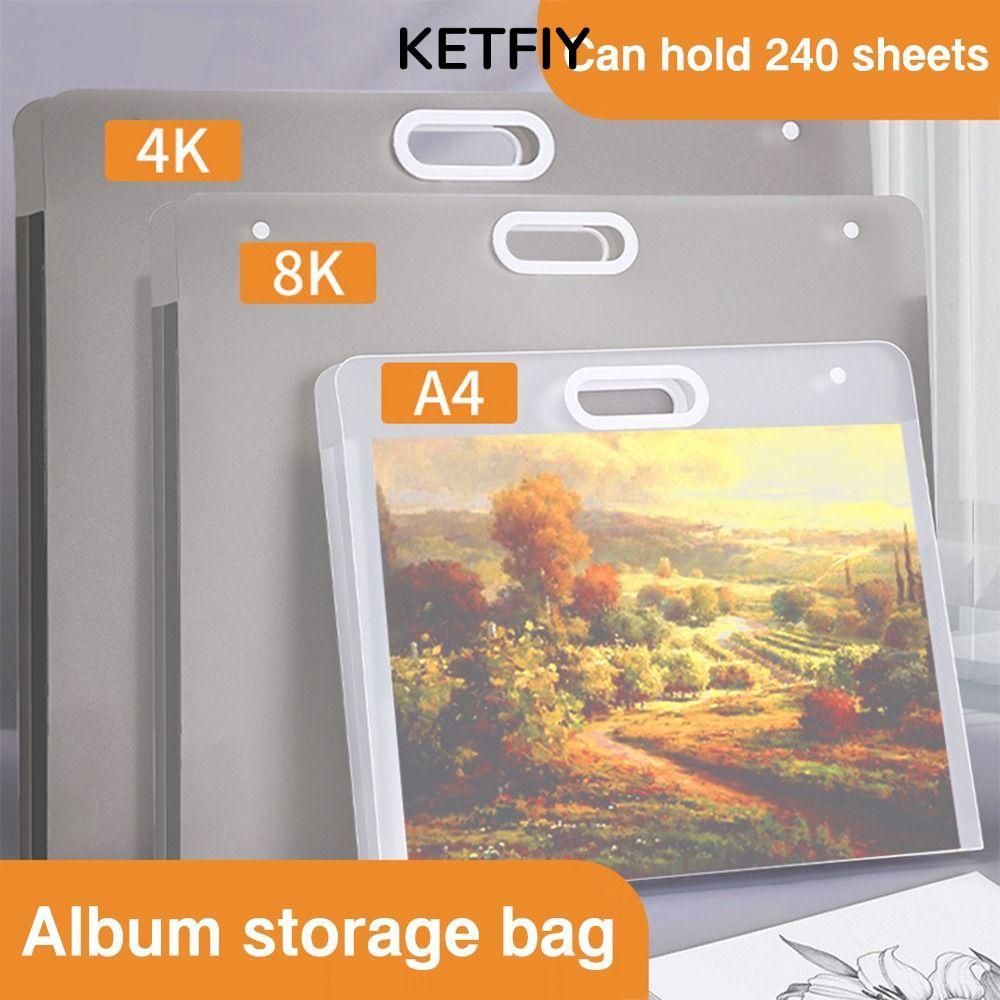 Túi đựng giấy vẽ tranh KETFIY, Thư mục tập tin chống nước 4K / 8K / 16K, Album ảnh A2 / A3 / A4 di đ