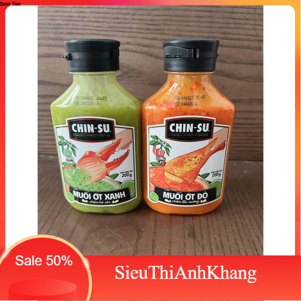 Xốt Muối Chấm Ớt Xanh / Ớt Đỏ Chinsu 200g