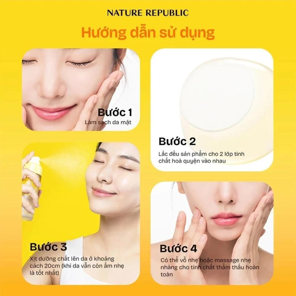 Ảnh 5 của Serum Dạng Xịt Khoáng 2in1 Dưỡng Trắng Căng Bóng Da Nature Republic Vitapair C Serum Mist 80ml