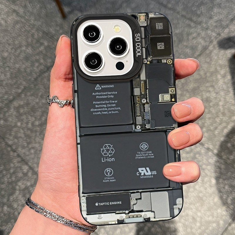 Họa tiết pin mặt sau mờ TPU Thích hợp cho iPhone 16 Pro Max 13 Plus 11 Pro Max 15 Pro 17 12 Pro 14 1