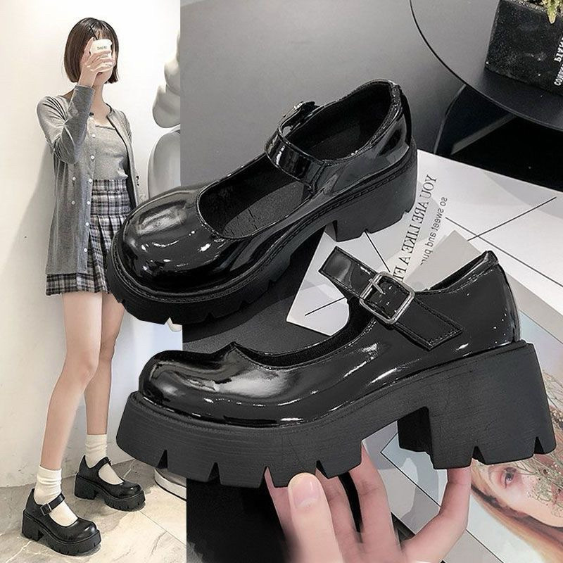 Giày Búp Bê Nữ Lolita Đế Cao - Giày Mary Jane Cao Gót 7cm Tôn Dáng Phong Cách Tiểu Thư - A795