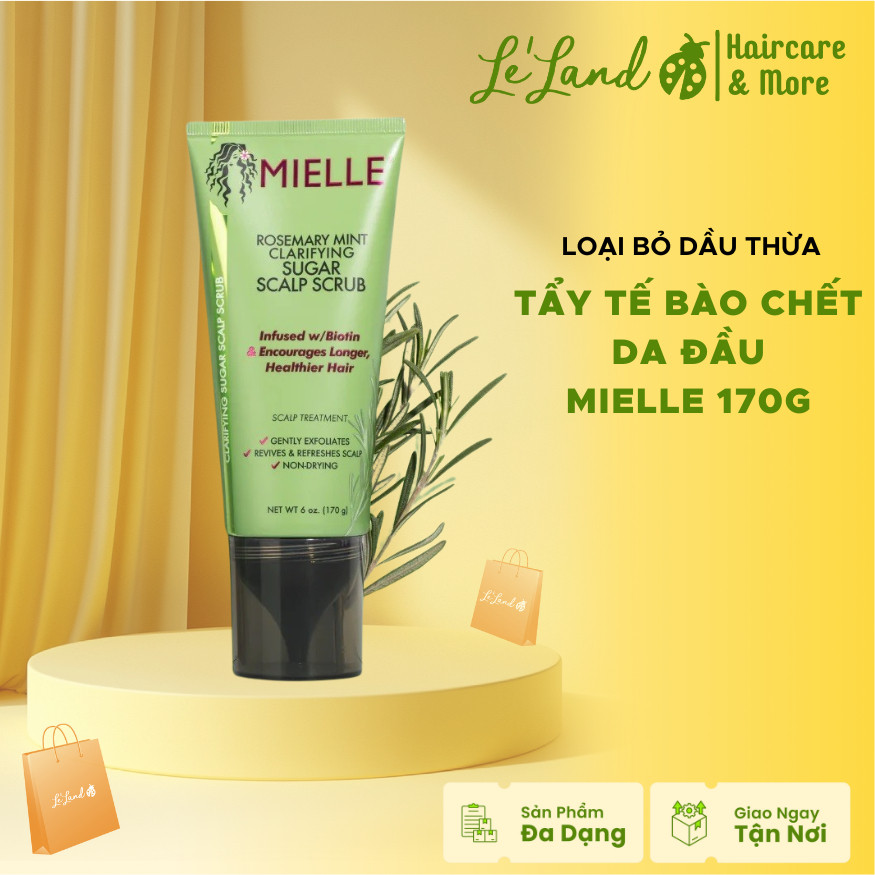 Tẩy tế bào chết da đầu Mielle Rosemary Mint Clarifying Sugar Scalp Scrub 170g- MIELLE của Mỹ