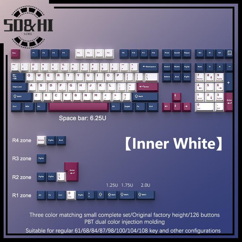 [SD & HI] 126 Phím Phím Keycap Keycap PBT Cherry Bàn Phím Chơi Game Cơ Học Cho MX Switch Keycap GMK6