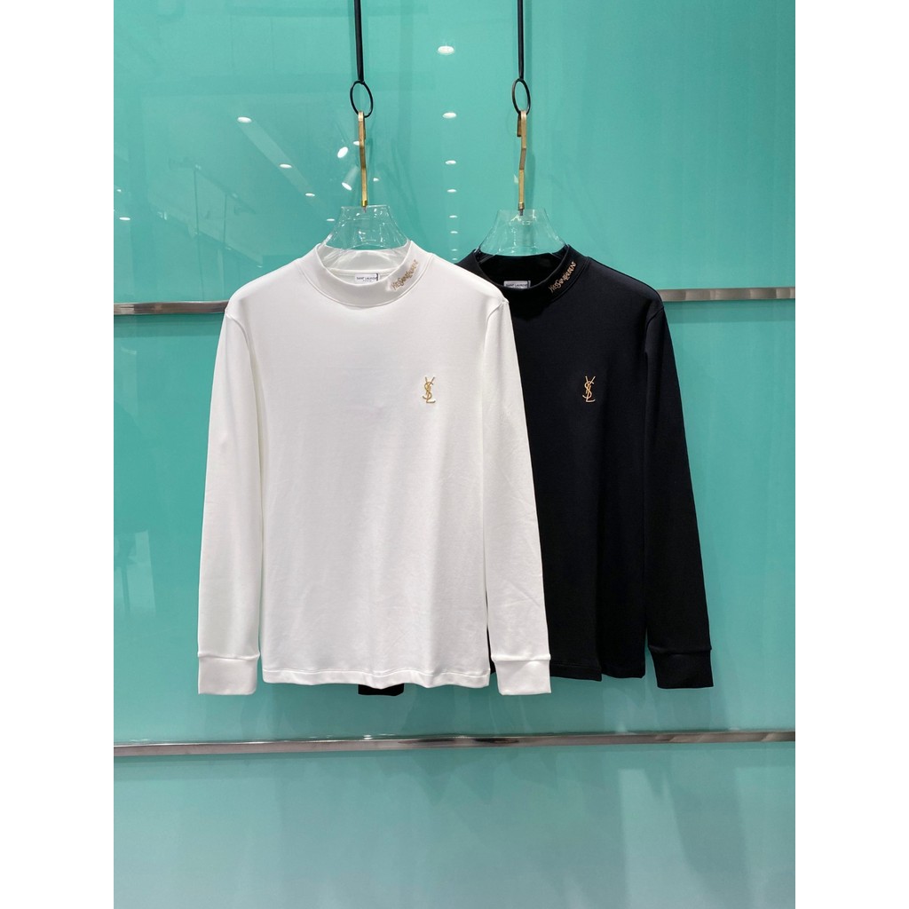 Áo thun Saint Laurent tay ngắn cho nam và nữ, phong cách thể thao Hàn Quốc, thoáng khí.