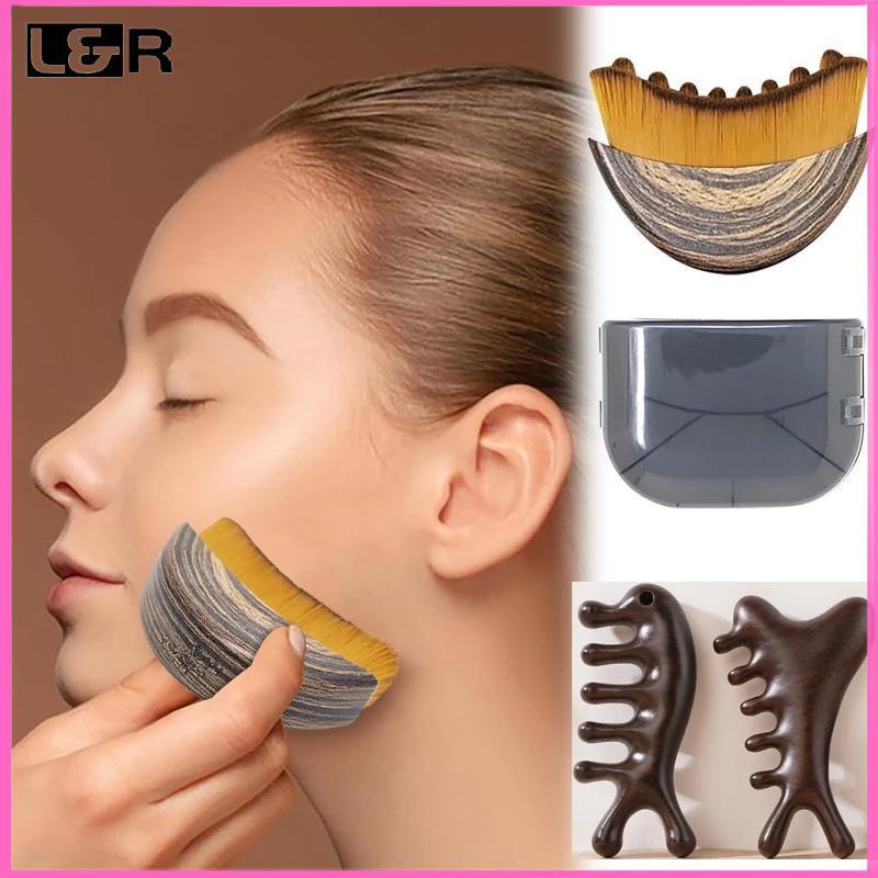 L & R Lymphatic Đường Viền Mặt Bàn Chải Khô Toàn Thân Bàn Chải Tắm Bằng Gỗ Lược Massage Đường Viền M