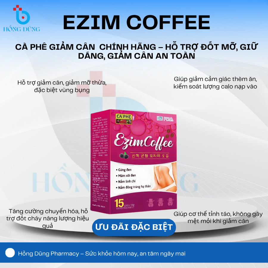 Cà Phê Giảm Cân Ezim Coffee Chính Hãng – Hỗ Trợ Đốt Mỡ, Giữ Dáng, Giảm Cân An Toàn