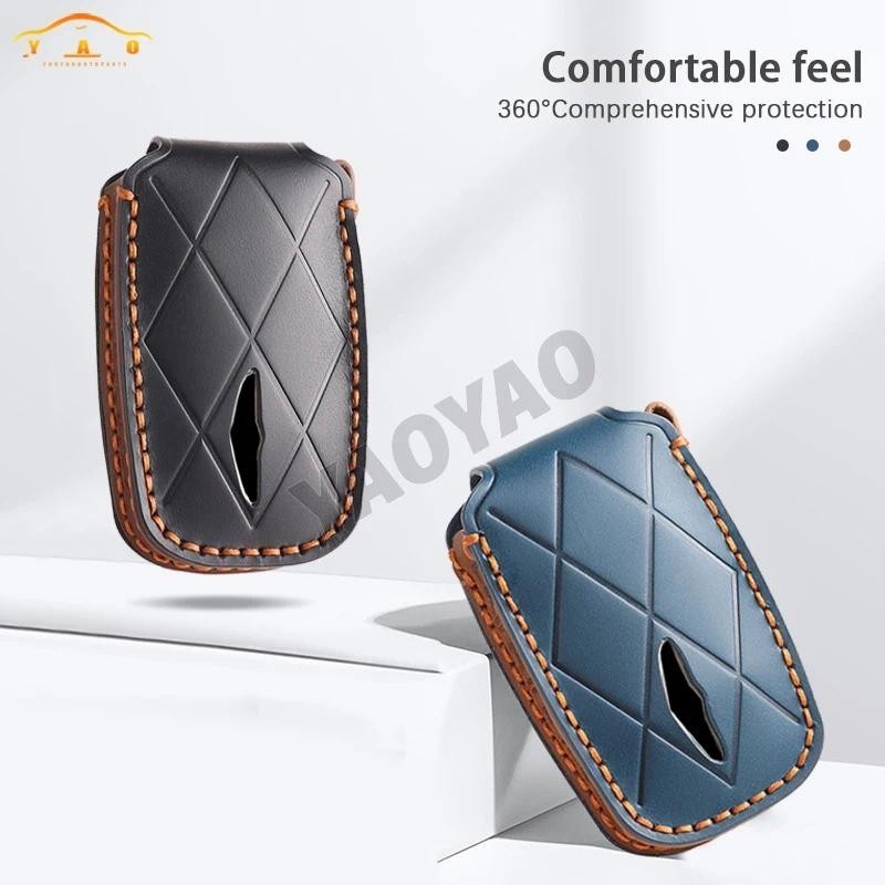 Dành Cho Xe Hyundai Genesis GV60 GV90 G90 G70 G80 EQ900 Da Thật Chính Hãng Từ Xa Chìa Khóa Bao Túi C