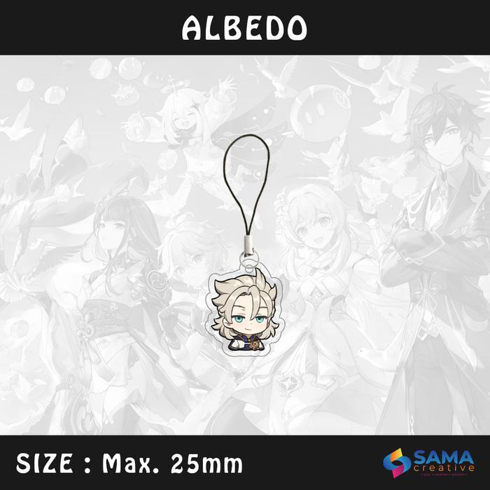 Genshin Impact - Gantungan HP / Flashdisk Akrilik 3mm - Hiasan Aksesoris Tali Handphone USB Game Gen