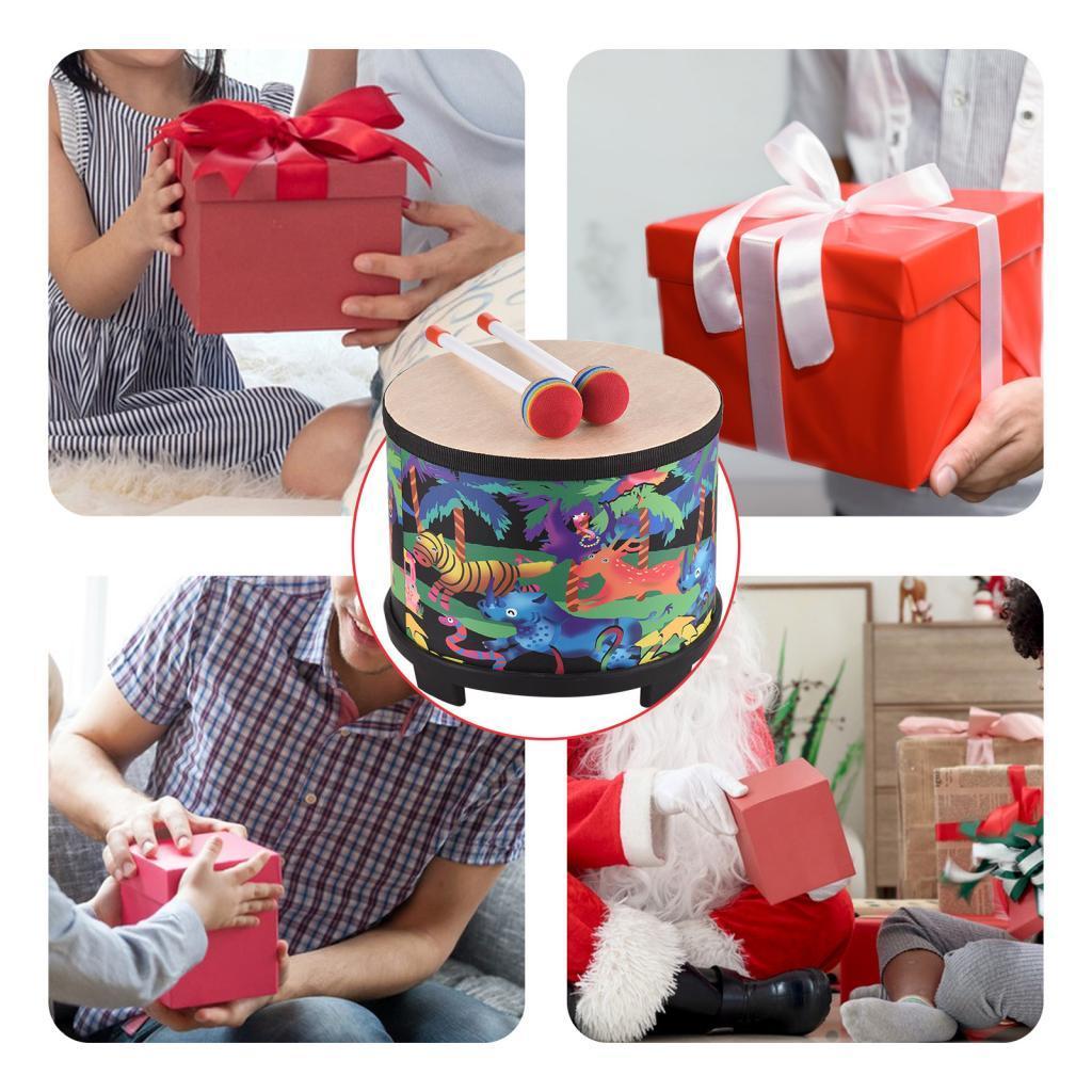 Nhạc cụ gõ trống iwchph WOTAO Sàn 8 inch cho sinh nhật Giáng sinh Trống Bongo với 2 nốt nhạc