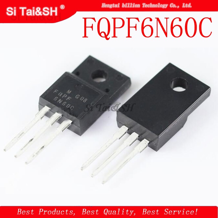 10 cái / lốc FQPF6N60C 6N60C 6N60 MOSFET 600V 6A Bóng bán dẫn kênh N TO-220F mới nguyên bản