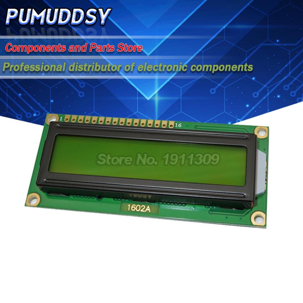 1 chiếc LCD1602 LCD 1602 màn hình màu vàng có đèn nền Màn hình LCD 1602A-5v