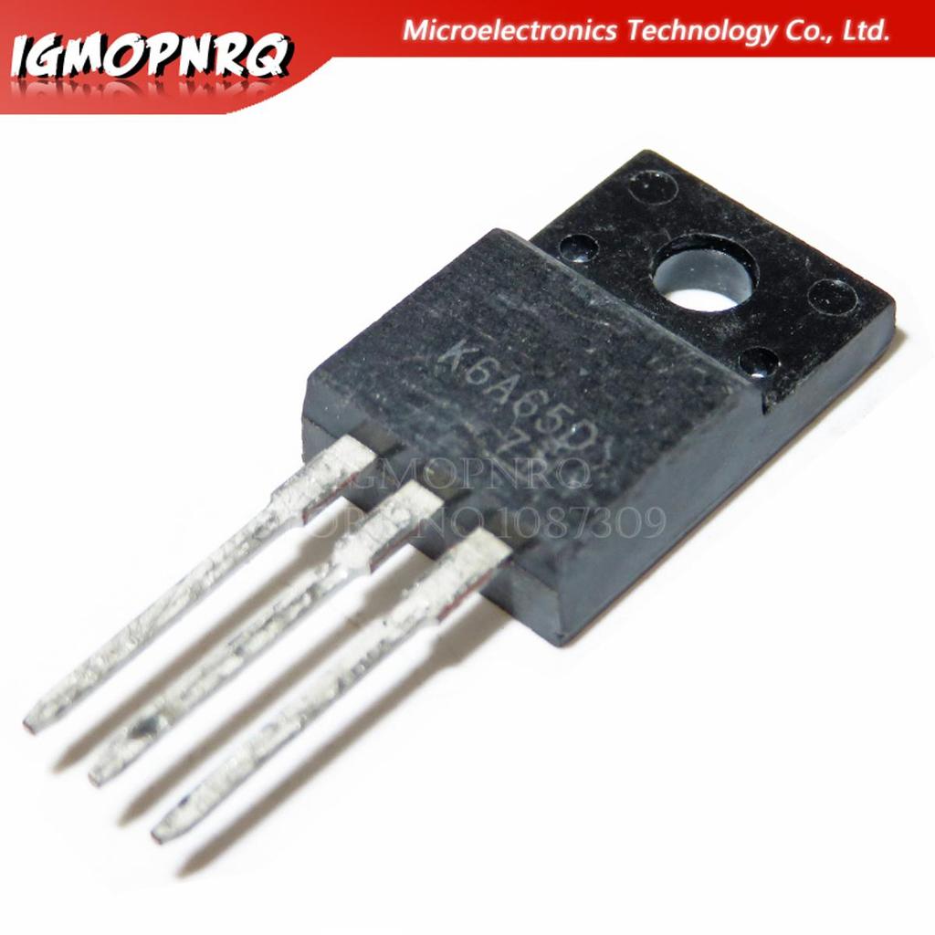10 chiếc TK6A65D K6A65D TO-220 MOSFET N-Ch FET 650V 4.0s IDSS 10 uA .95 Ohm Mới nguyên bản