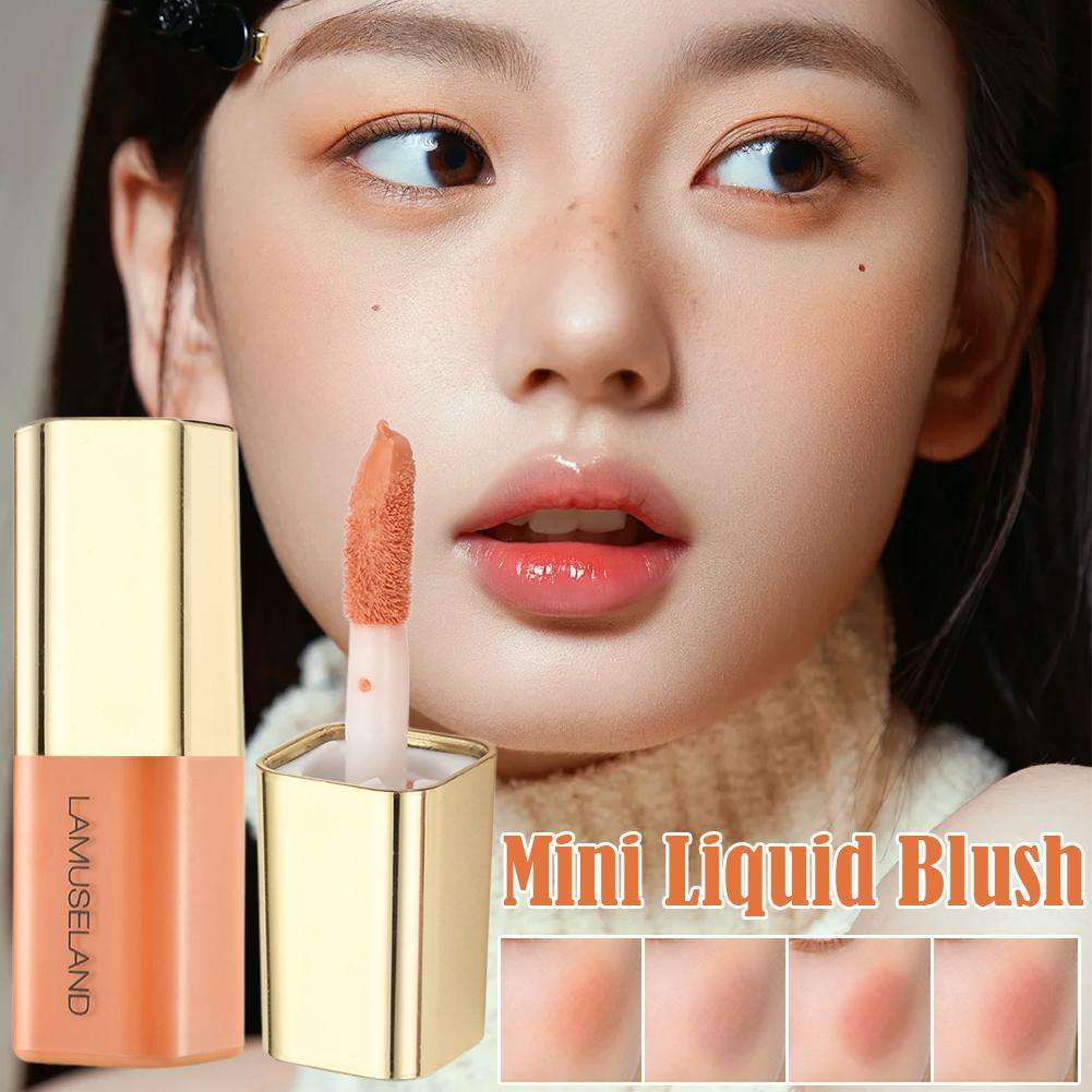 4 Màu Liquid Blusher Beauty Blusher Mini Face Cosmetic Cheek Dual Use Makeup Lip Natural Tint D3w9
