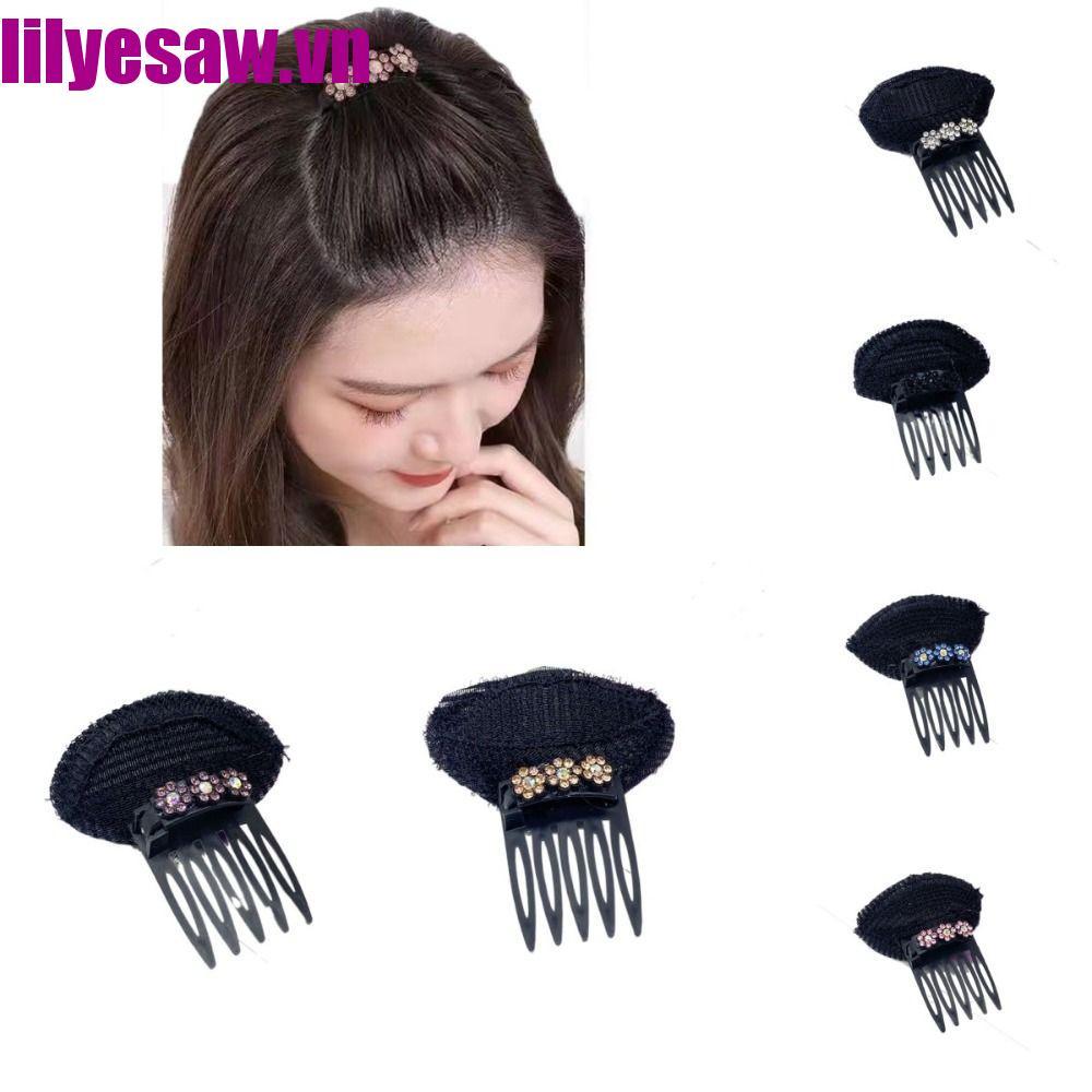 LILYES Puff Hair Head Cushion - Sponge Clip Tóc Phối Họa Tiết Hoa, Thêm Thể tích và Phong Cách