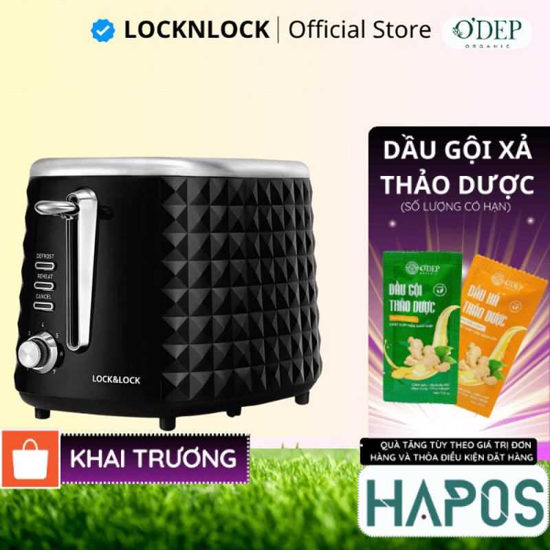Máy nướng bánh mì 850W sandwich LocknLock Chính hãng, Màu đen  EJB222BLK - HAPOS HSA