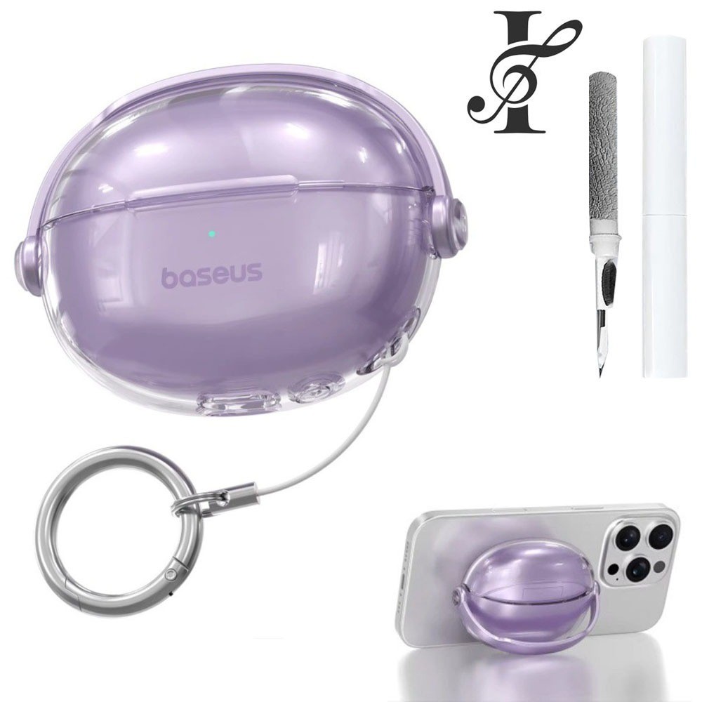 Ốp lưng có giá đỡ điện thoại cho tai nghe Baseus Bowie MC1 / MC1 Pro + Khóa an toàn + Bút làm sạch +
