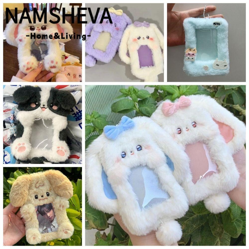 NAMSHEVA Photocard, Thỏ tai lớn / Collie Border Collie Hộp đựng thẻ ảnh đa chức năng, Thỏ / Chó / Mè