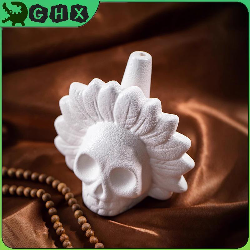 GHX Oril Aztec Death Còi To La hét Aztec Death Còi Mới Lạ Skeleton Còi Halloween Dự Tiệc Cung Cấp Đạ
