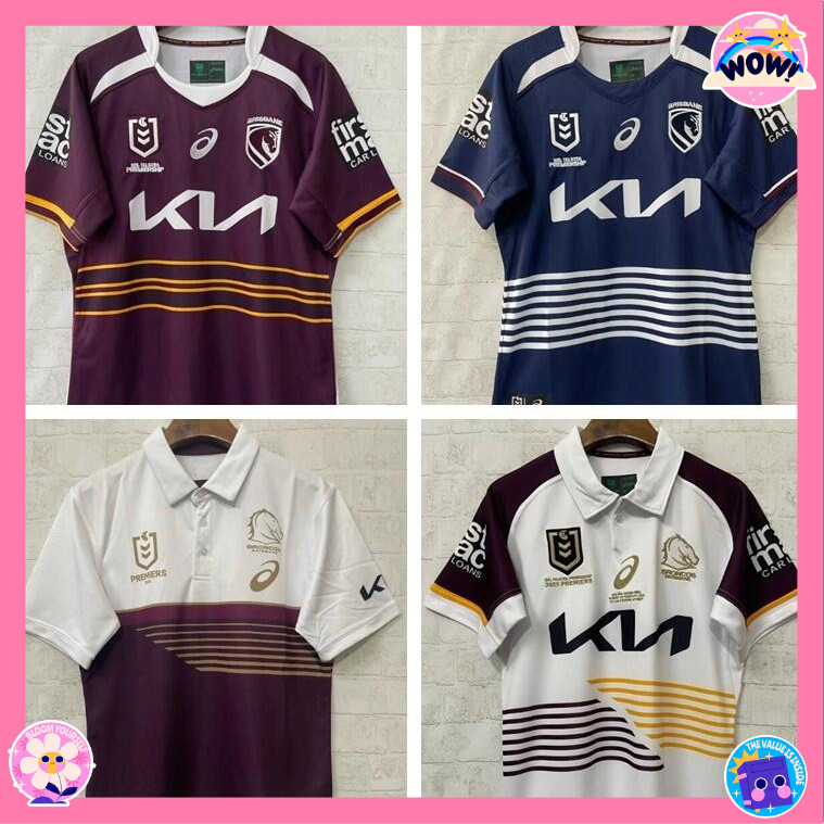 Áo đấu bóng bầu dục sân khách Brisbane Broncos Áo sơ mi nam 1: 1