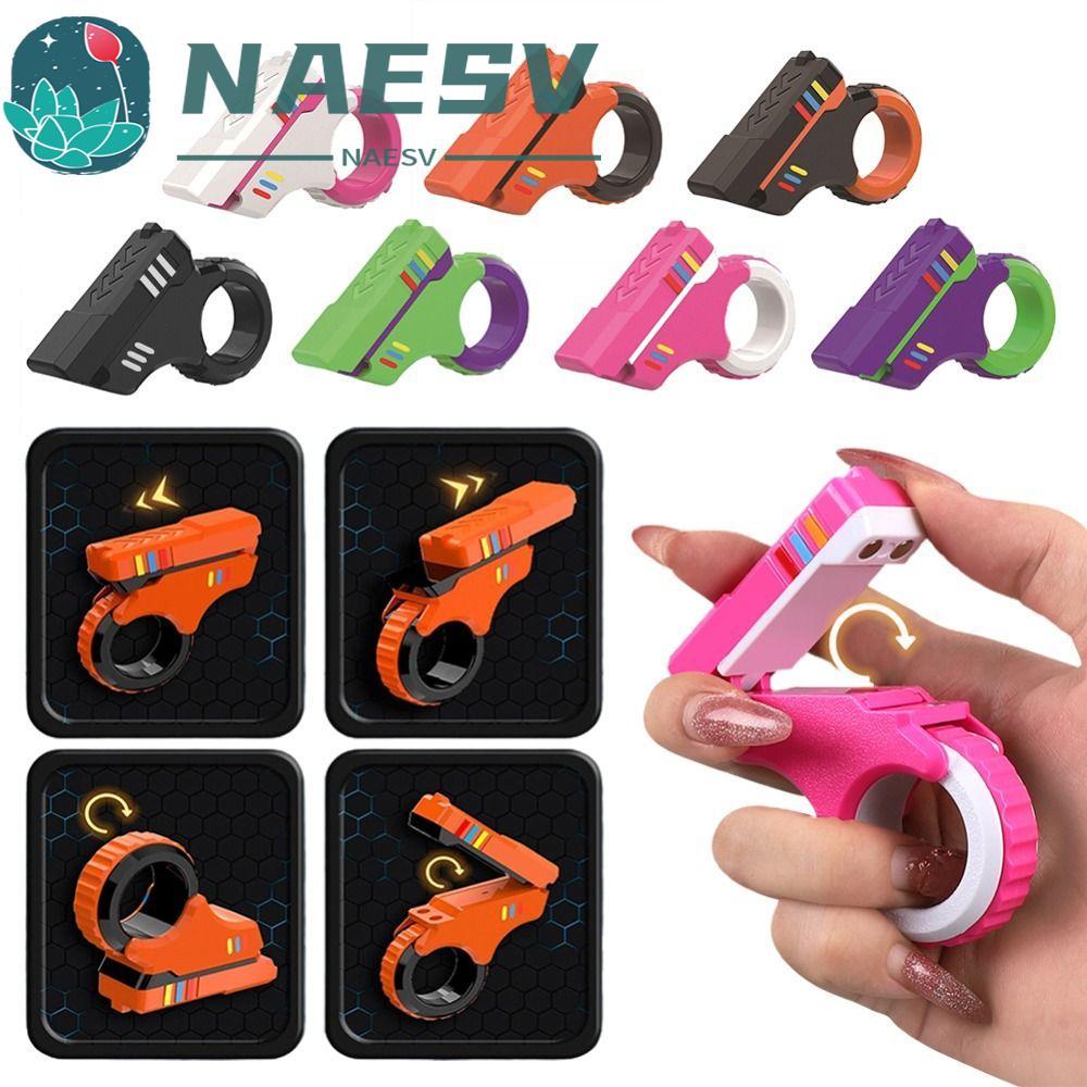 NAESV Thanh trượt ngón tay quay, Đồ chơi Spinner nhẹ nhàng in 3D, ABS bền tay Spinner Fidget Ring Đồ