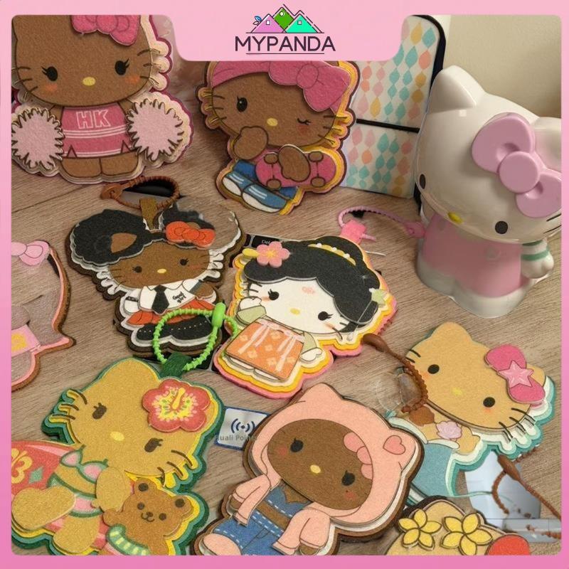 MYPANDA Lướt Bikini Hello Kitty Thẻ Hành Lý Chống Mất Thẻ Trang Trí Dễ Thương Hawaii Hello Kitty Thẻ