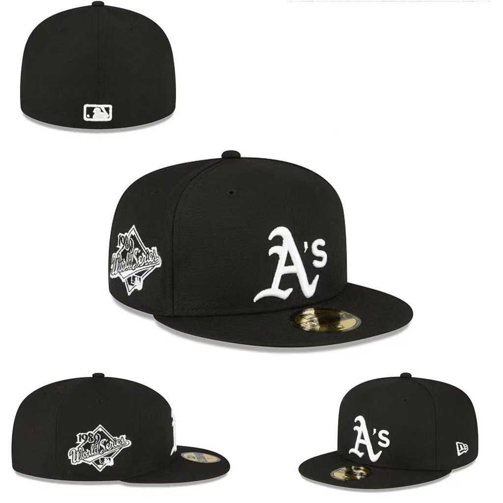 ️ Mũ thể thao MLB Oakland chất lượng cao 59FIFTY Cap Full Close Back Caps Nam Nữ Mũ thể thao ngoài t