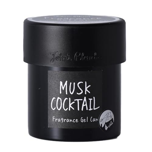 John's Blend Car Air Freshener Musk Cocktail Fragrance Gel Can, approximately 4 weeks' worth, statio