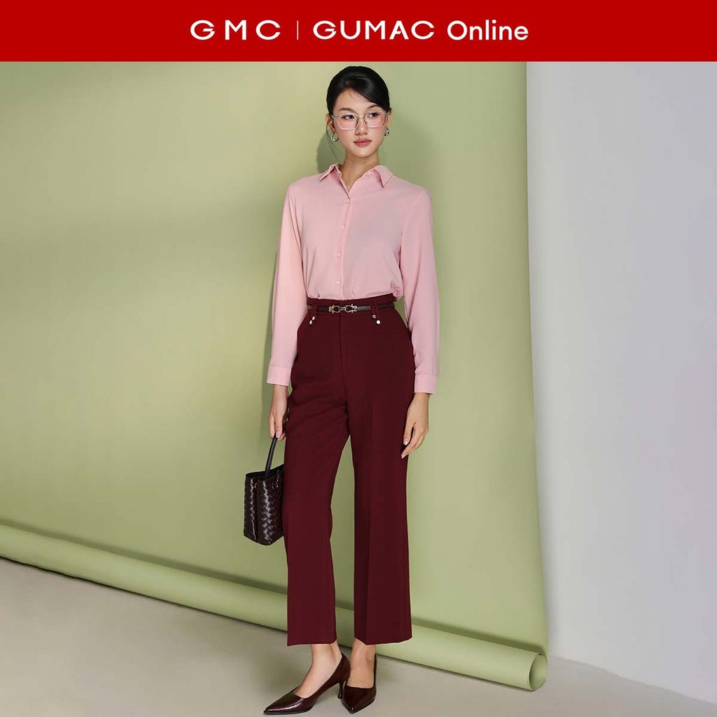 [MUA 2 GIẢM 25K] Quần tây nữ ống đứng đỉa đôi đính nút vải tôn dáng công sở thời trang GUMAC QF05001