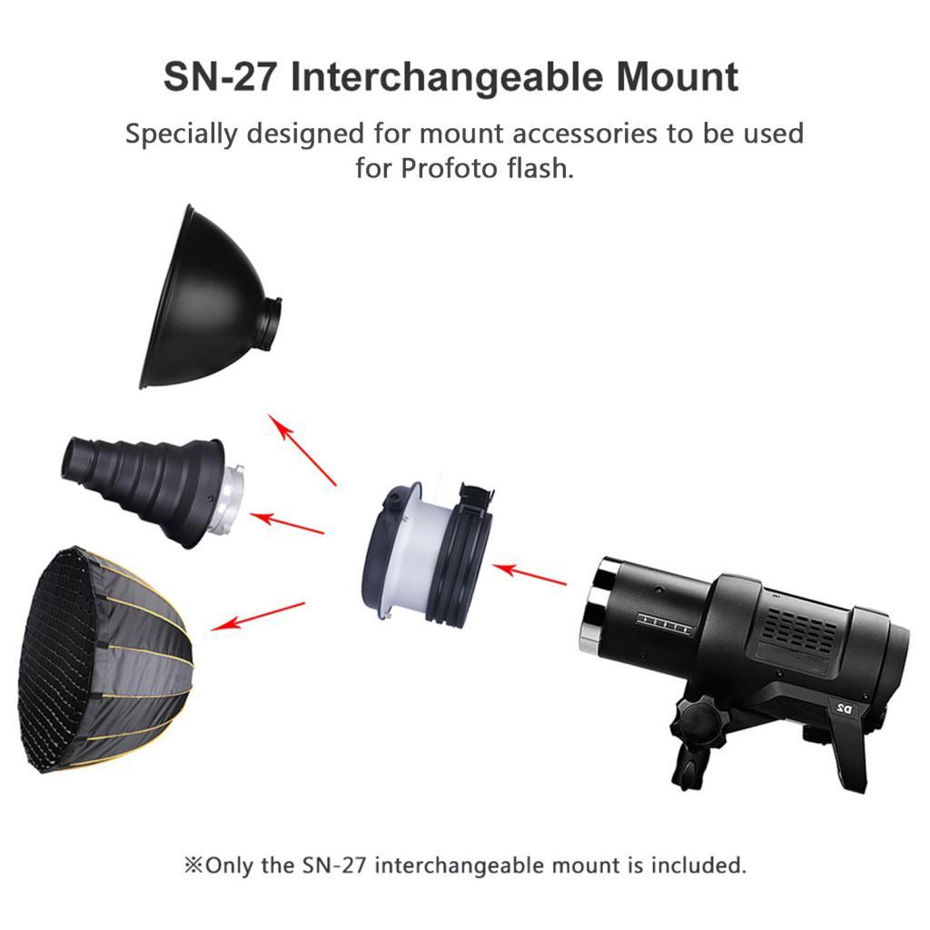 kanebduk SN-27 Giá đỡ kim loại có thể hoán đổi cho các phụ kiện Bowens sẽ được sử dụng Profoto Flash