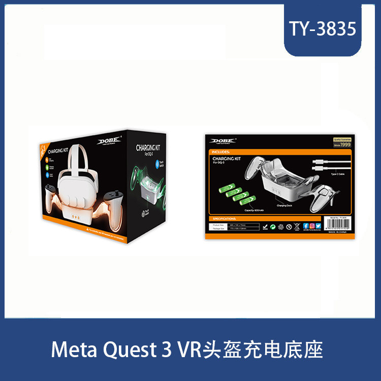 Đế sạc mũ bảo hiểm Meta Quest 3 VR Meta Quest 3 Tay cầm Bộ sạc đế phát sáng TY-3835
