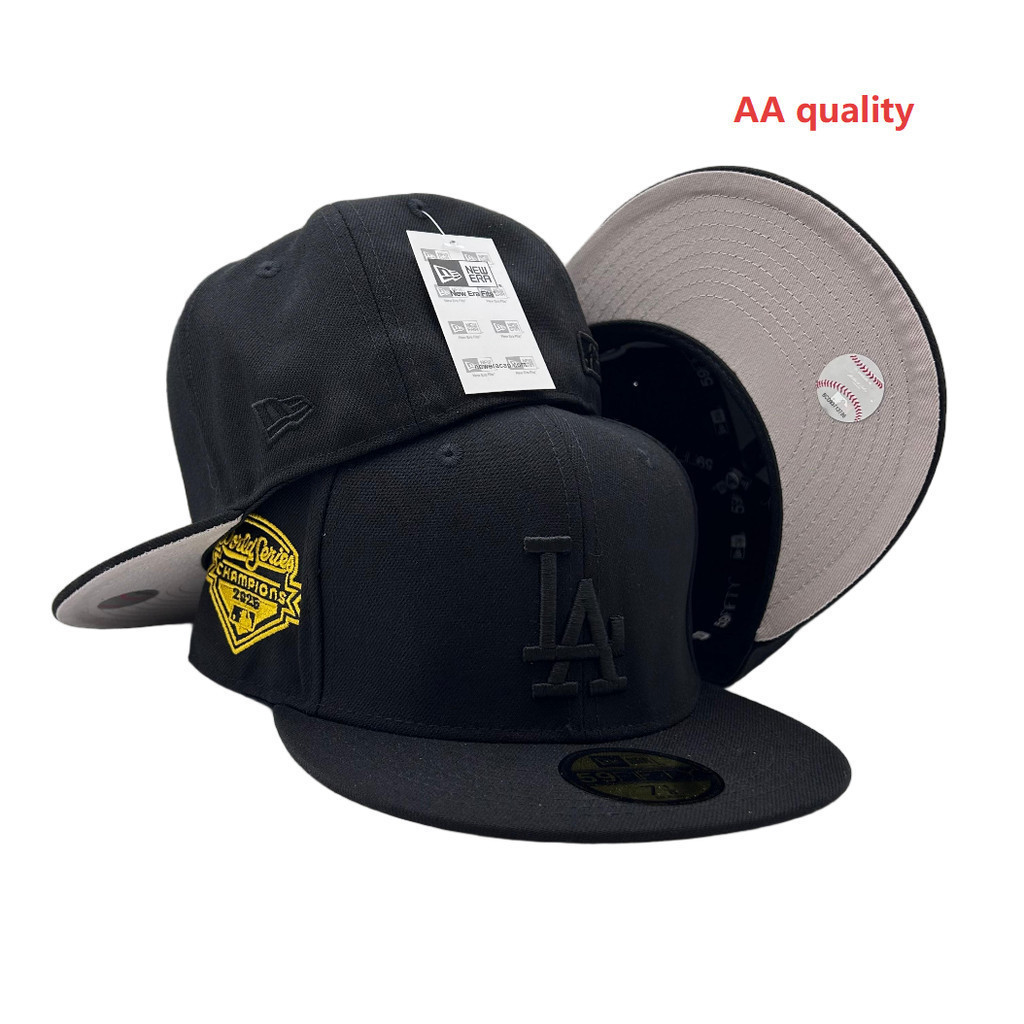 Mũ Snapback LA Dodgers 59Fifty màu đen, thiết kế flat vành - Phù hợp cho fan bóng chày và streetwear